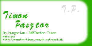 timon pasztor business card